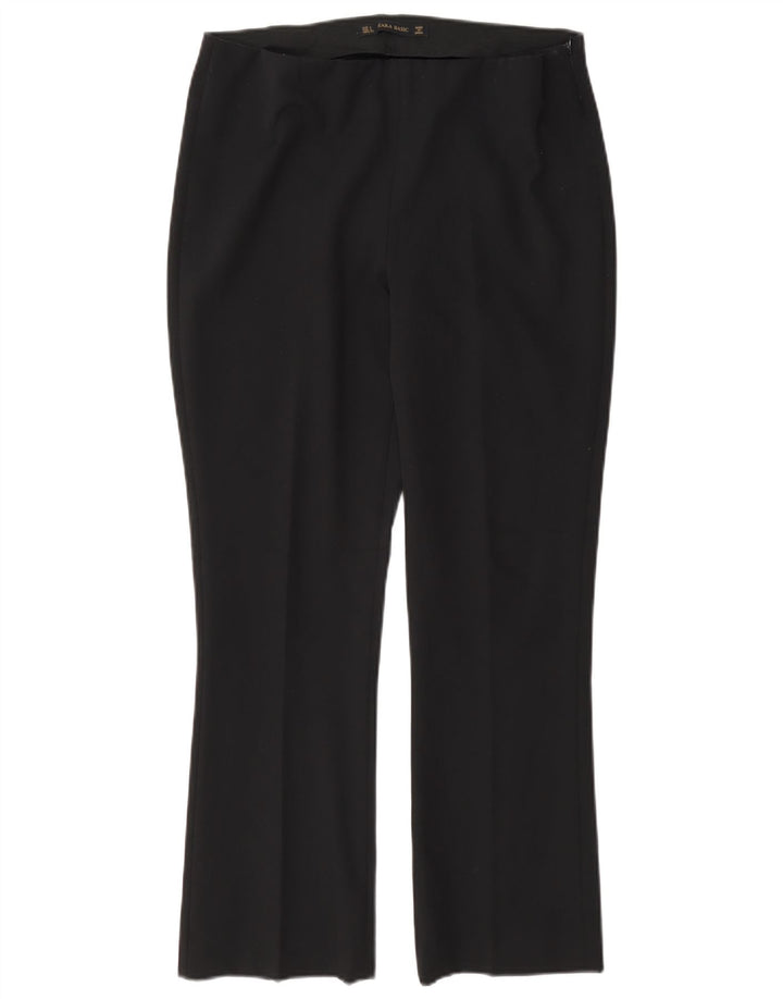 Zara Pantalon décontracté régulier pour femme Large W30 L27 Noir