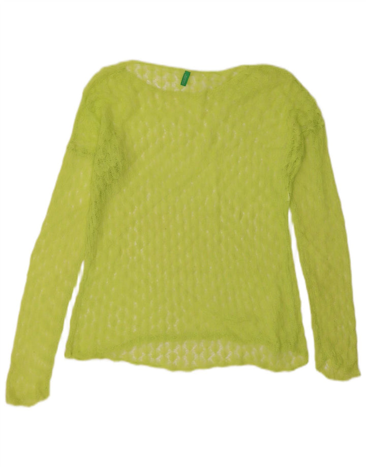Benetton Haut transparent à manches longues pour femme UK 16 Large Vert