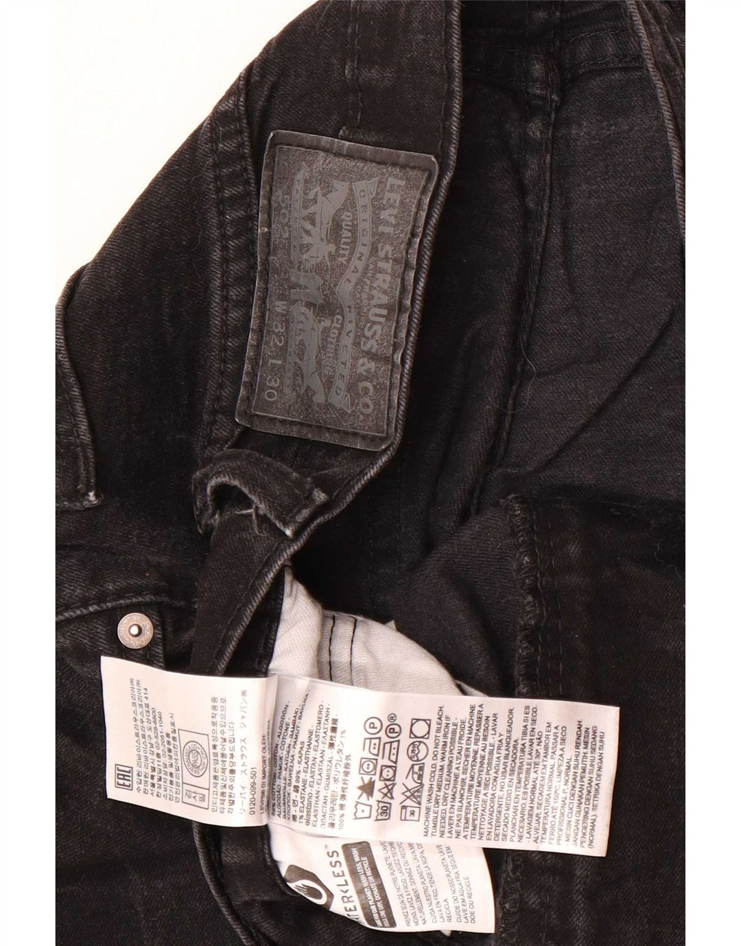 Levi's Jean 502 Tapered Homme Noir Coton