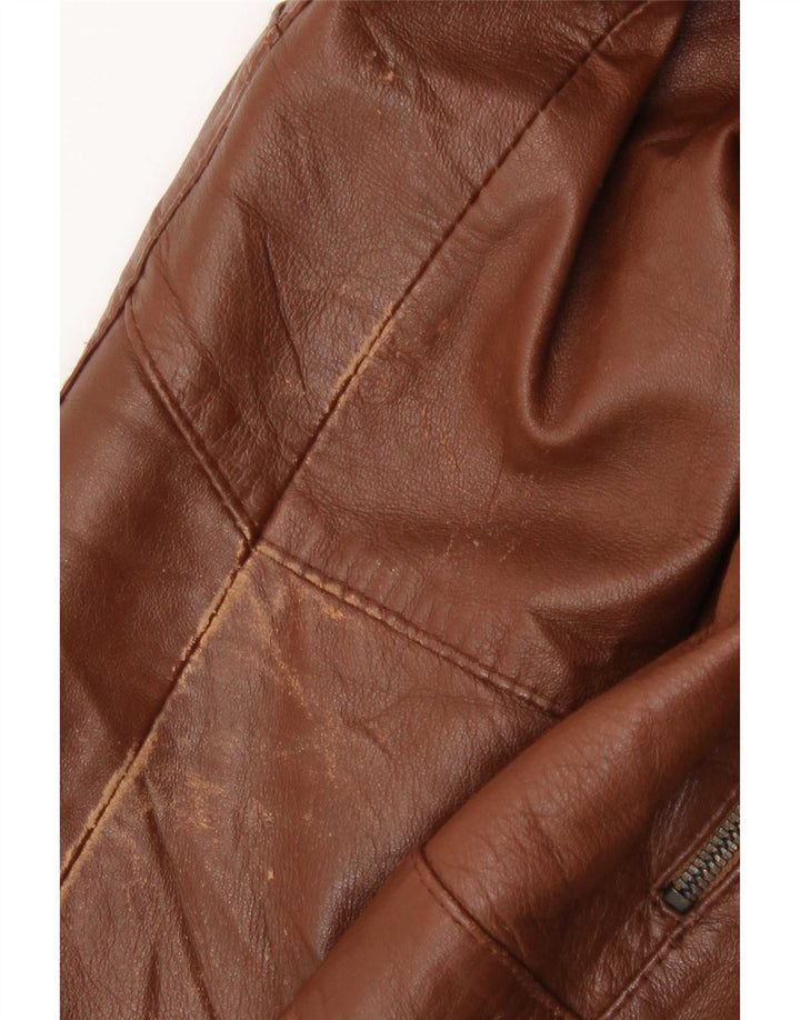 Sasch Veste de motard en cuir pour femme UK 14 Large Marron