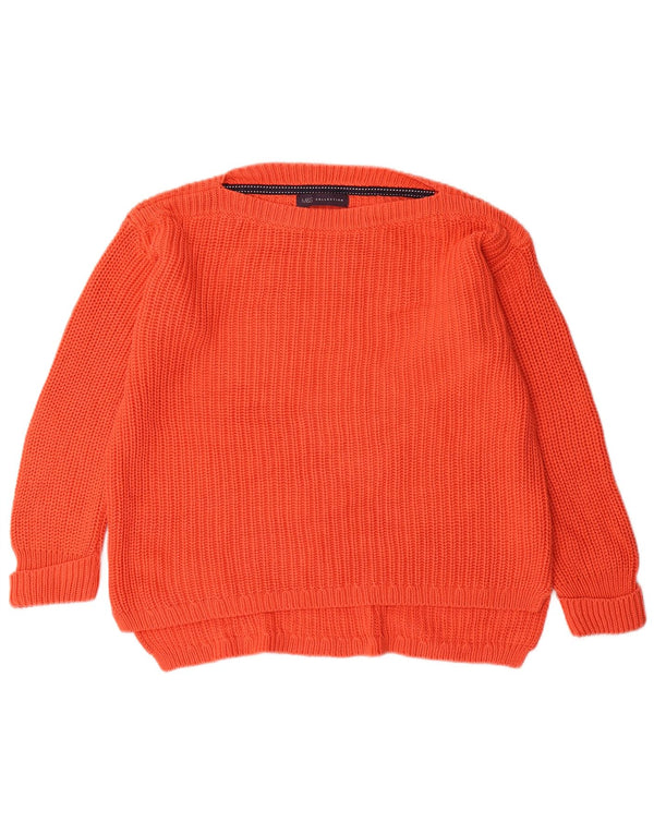 Marks & Spencer Pull col bateau pour femme en coton orange moyen UK 12