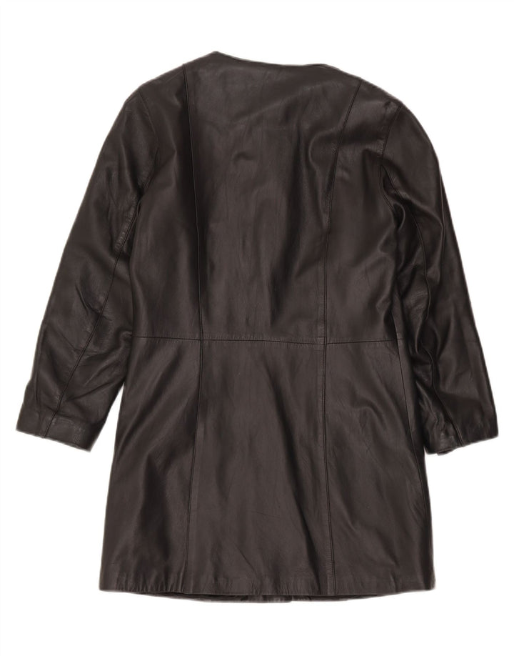 Zen Manteau En Cuir Femme IT 42 Cuir Noir Moyen