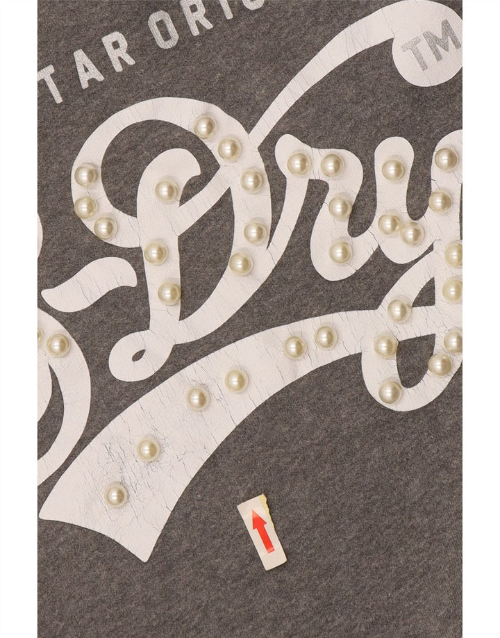 Superdry Sweat-shirt surdimensionné pour femme UK 14 Gris moyen Colourblock