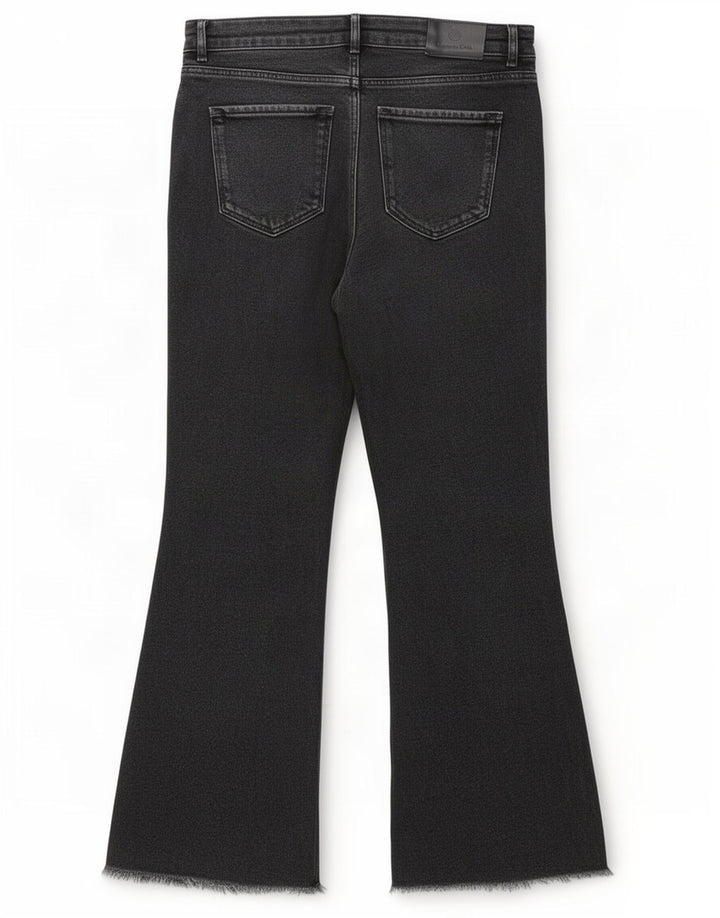 Massimo Dutti Jean évasé pour femme EU 36 XS W26 L26 Coton noir