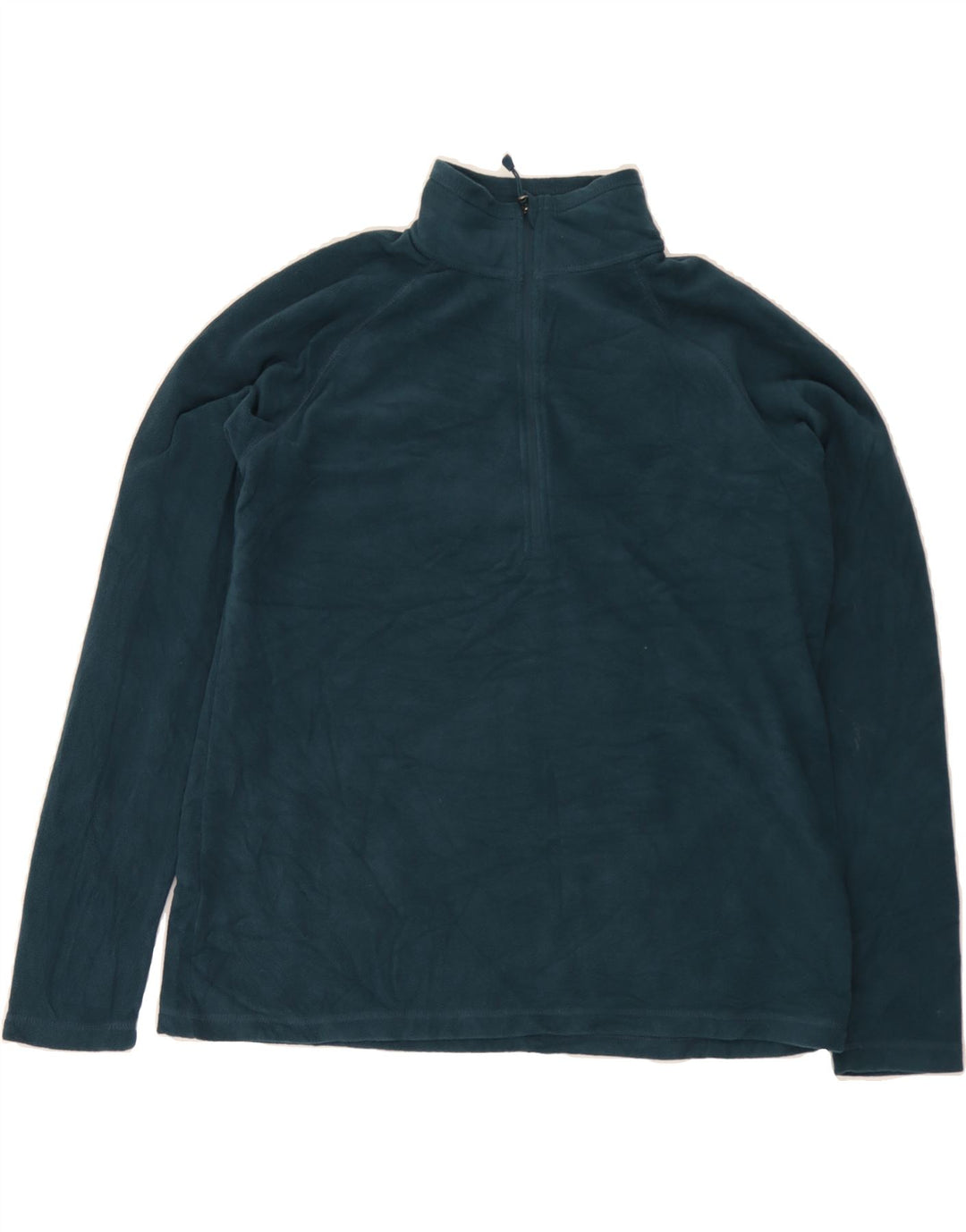 EDDIE BAUER Womens Zip Neck Fleece Jumper UK 16 Large Turquoise Polyester Vintage Eddie Bauer and Second-Hand Eddie Bauer from Messina Hembry 