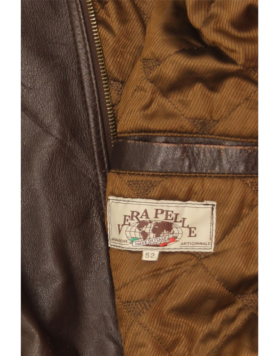 Veste en cuir militaire vintage pour homme IT 52 XL Cuir marron