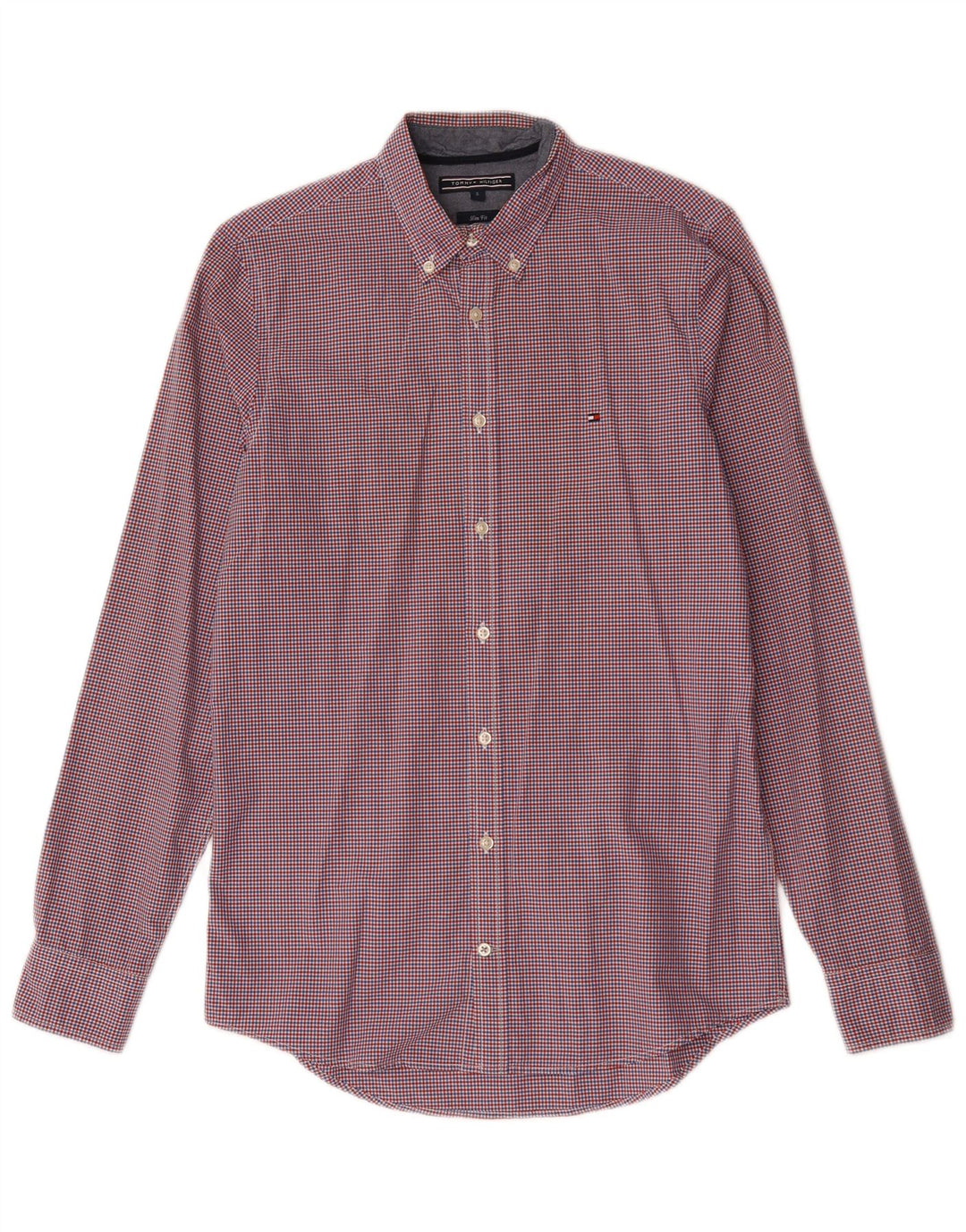 Tommy Hilfiger Chemise Slim Fit pour Homme en Coton Vichy Rouge Petit
