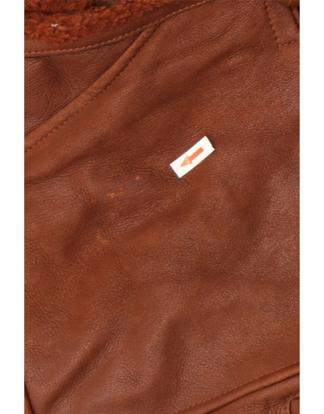 veste en peau de mouton surdimensionnée femme vintage EU 42 Grand Brun