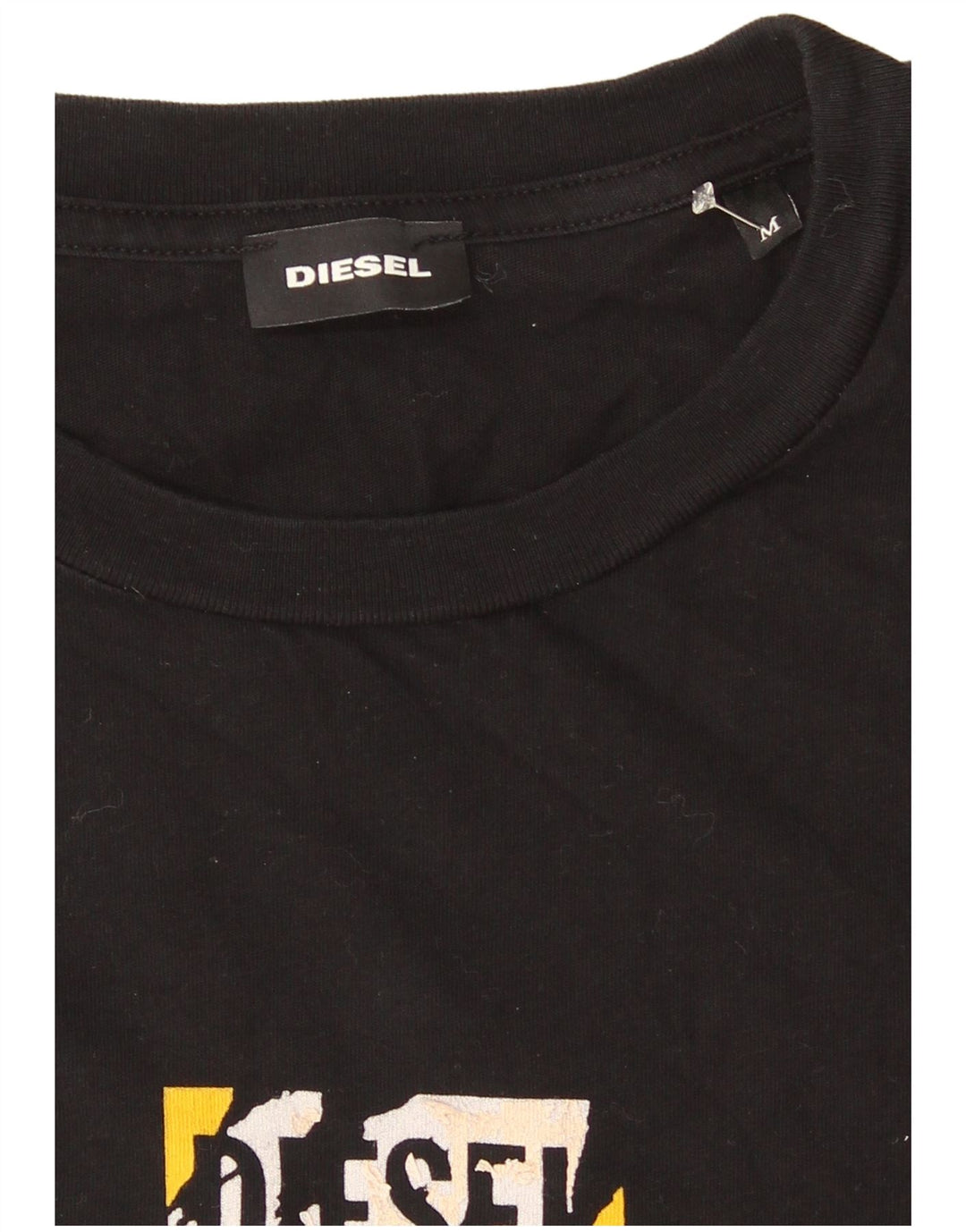 Diesel T-Shirt Graphique Homme Noir Moyen