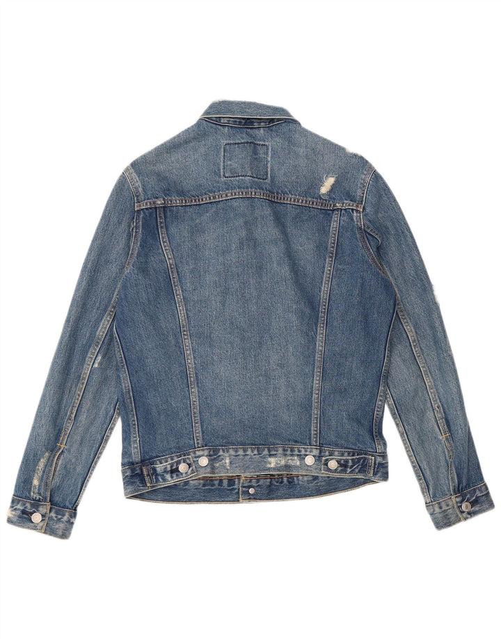 Levi's Veste en jean vieilli pour homme UK 36 Petit Bleu Coton