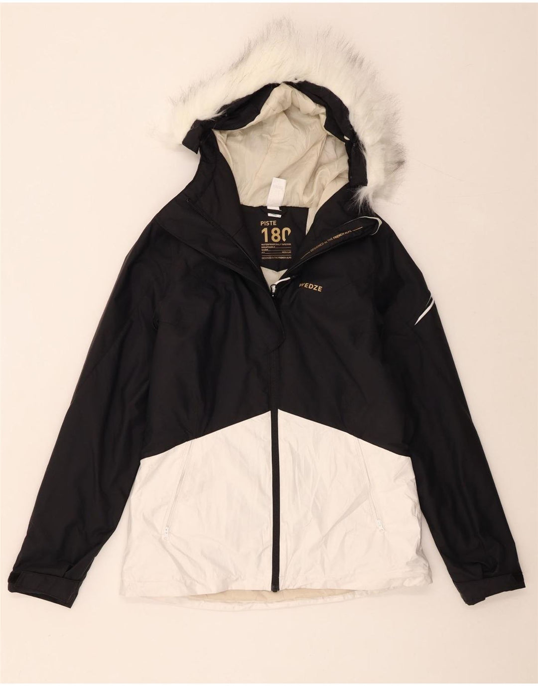 Decathlon Wedze Veste coupe-vent à capuche pour femme UK 10 Petit Noir