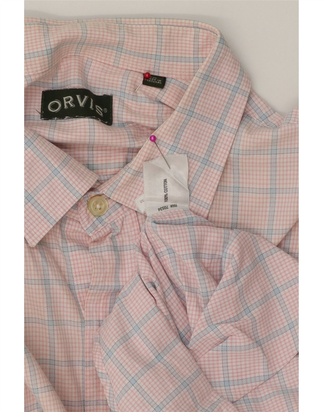 Chemise Homme Orvis 2XL Coton à Carreaux Rose