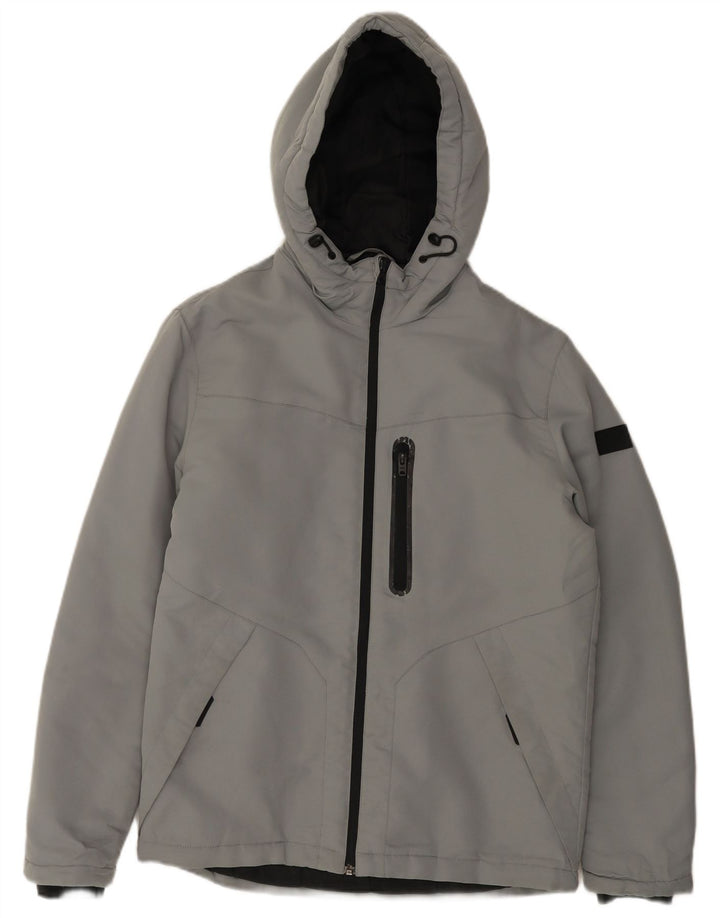 JACK & JONES Veste coupe-vent à capuche pour homme UK 38 Gris moyen Polyester