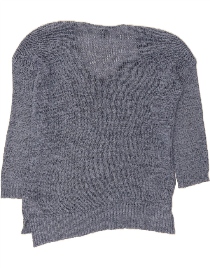 CHAPS Womens V-Neck Jumper Sweater UK 14 Medium Blue Acrylic Vintage Chaps and Second-Hand Chaps from Messina Hembry 