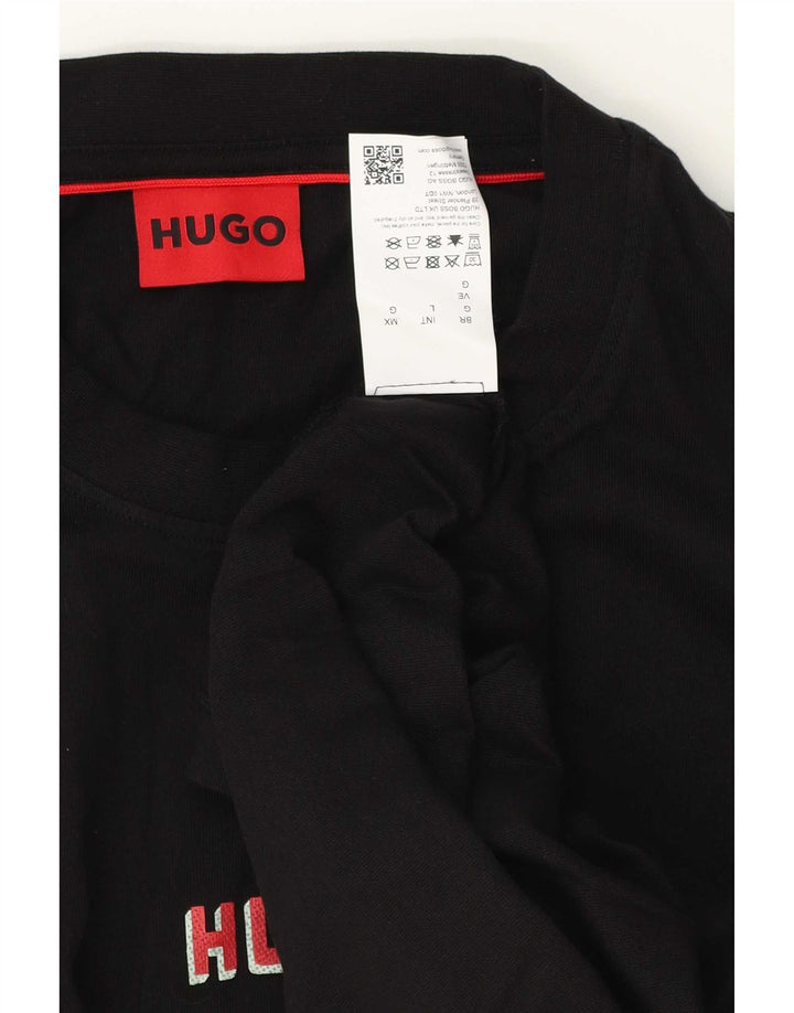 Hugo Boss T-shirt graphique pour hommes, grand, noir, coton