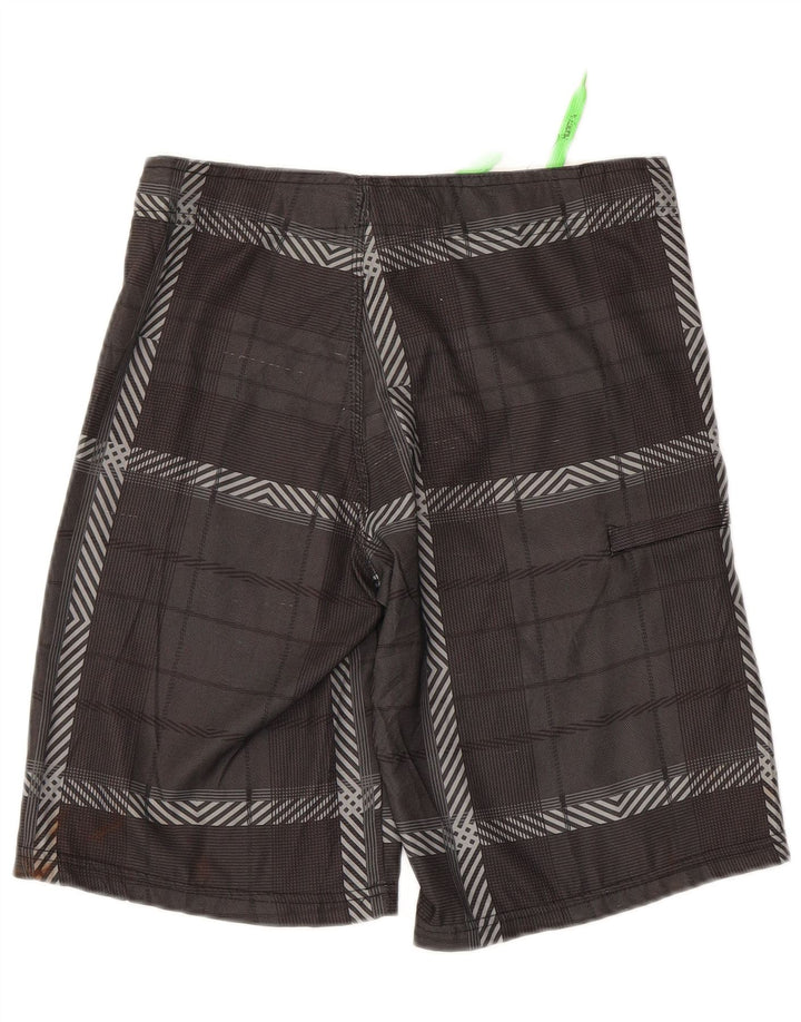 HURLEY Short de bain pour femme UK 12 Gris moyen à carreaux Polyester