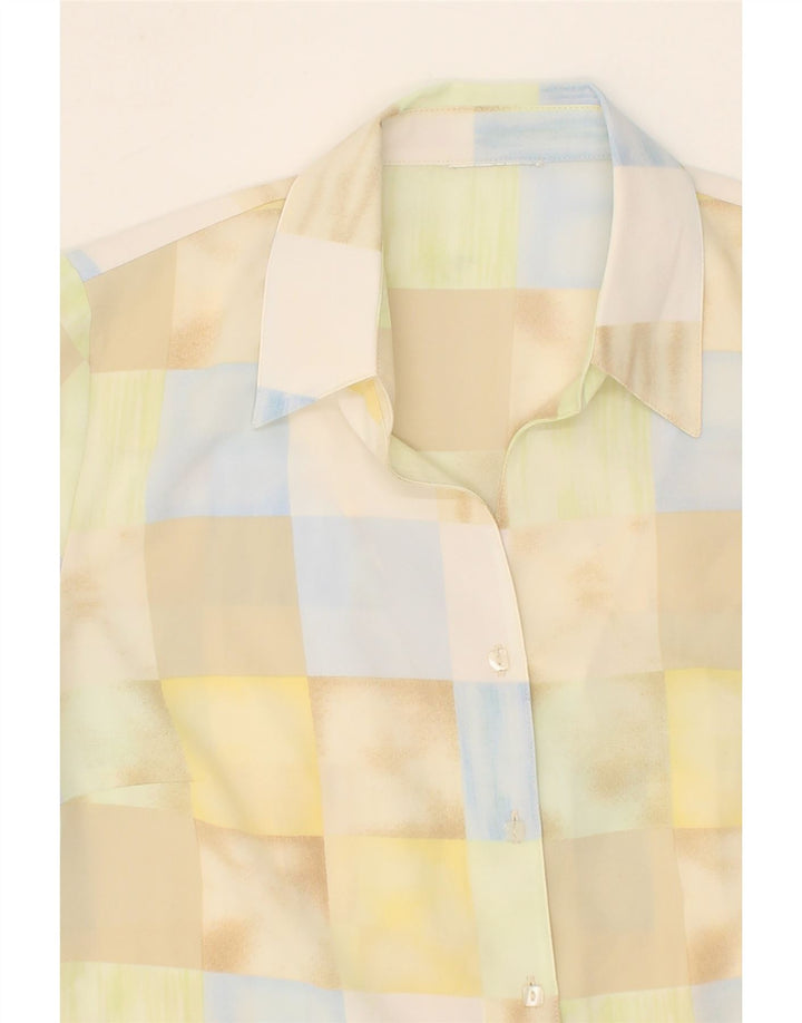 VINTAGE Womens Short Sleeve Shirt Blouse UK 16 Large Multicoloured Check Vintage Vintage and Second-Hand Vintage from Messina Hembry 