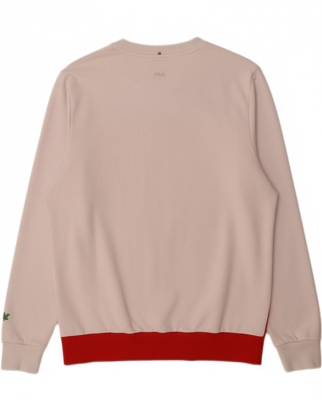 FILA Mens Graphic Sweatshirt Jumper IT 52 Large Red Colourblock Cotton Vintage Fila and Second-Hand Fila from Messina Hembry 