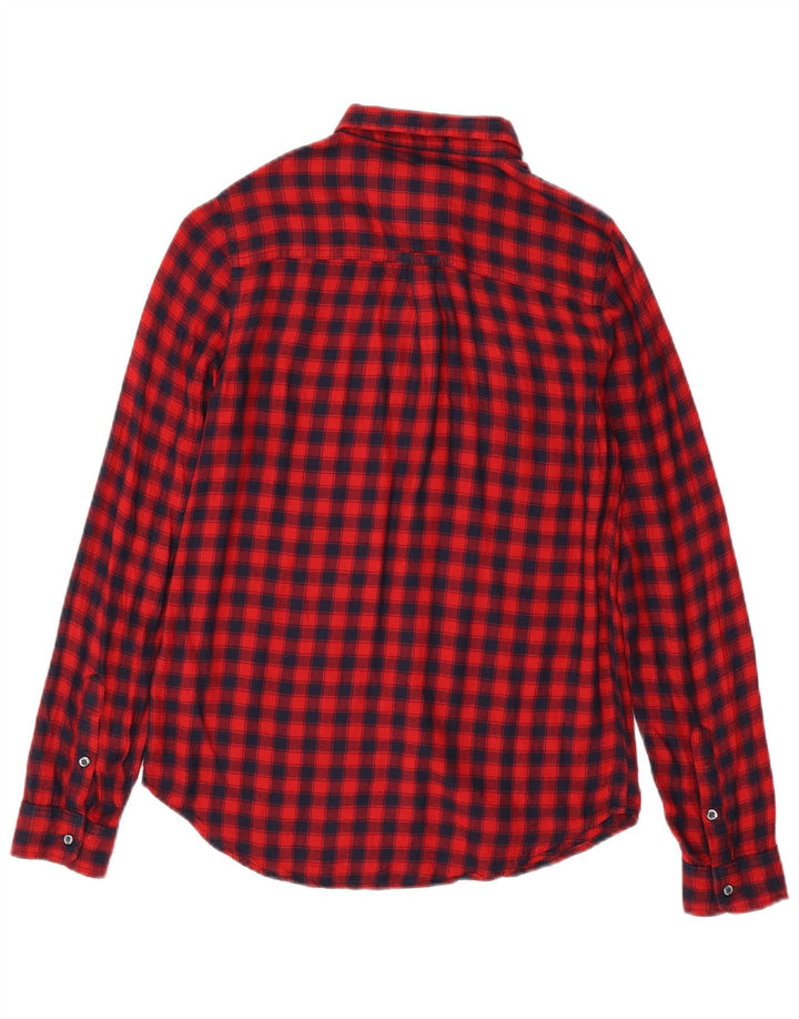 SUPERDRY Chemise en flanelle pour femme UK 6 XS Rouge à carreaux Viscose