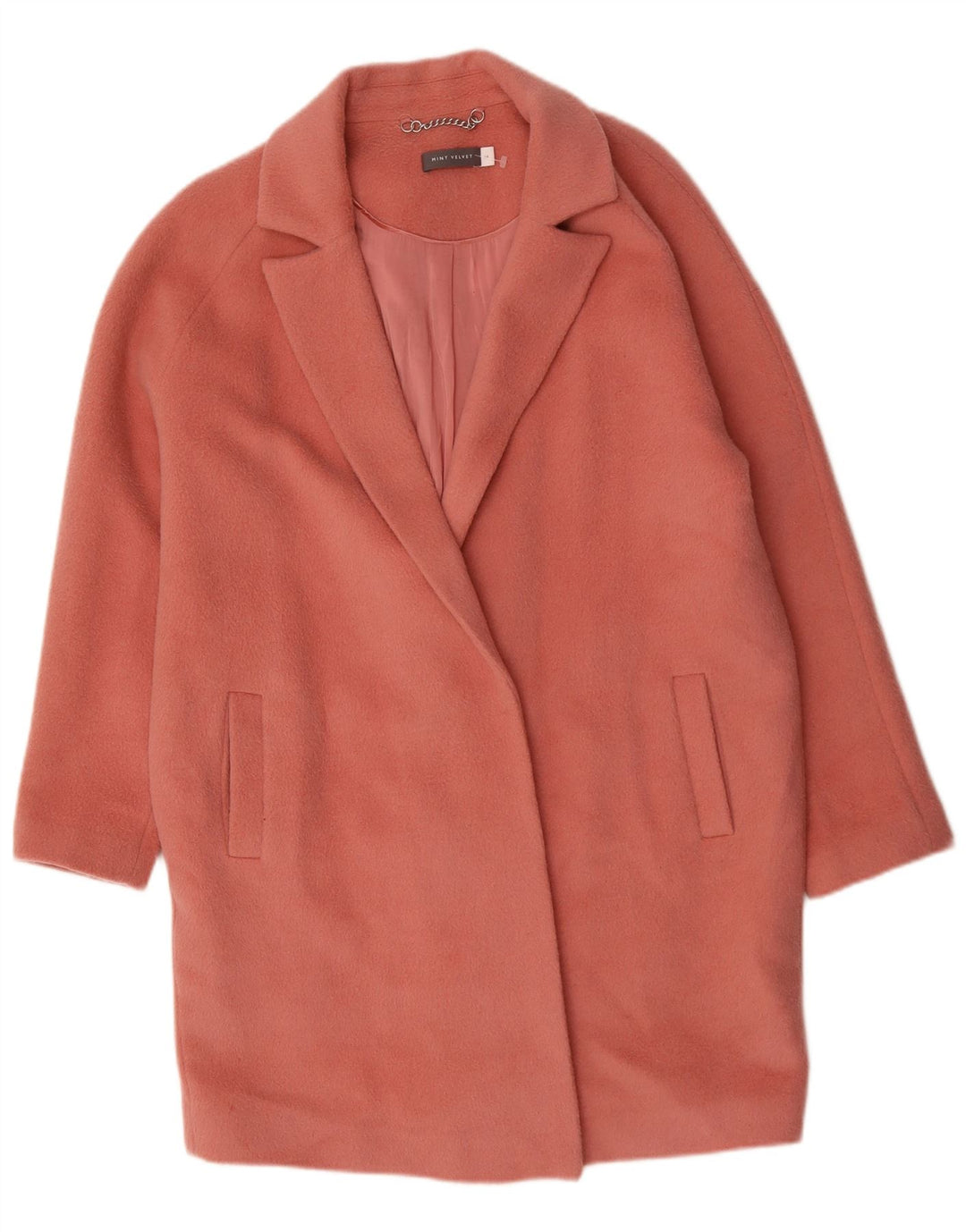 MINT VELVET Manteau ouvert surdimensionné pour femme UK 14 Grande laine rose