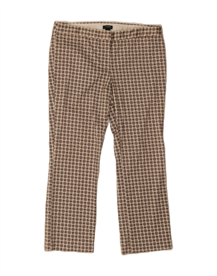 J. CREW Womens Abstract Pattern Cropped Trousers US 6 Medium W32 L25 Beige Vintage J. Crew and Second-Hand J. Crew from Messina Hembry 