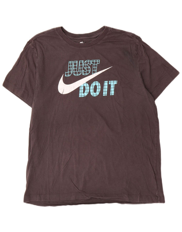 Nike T-shirt graphique pour homme en coton gris Taille L