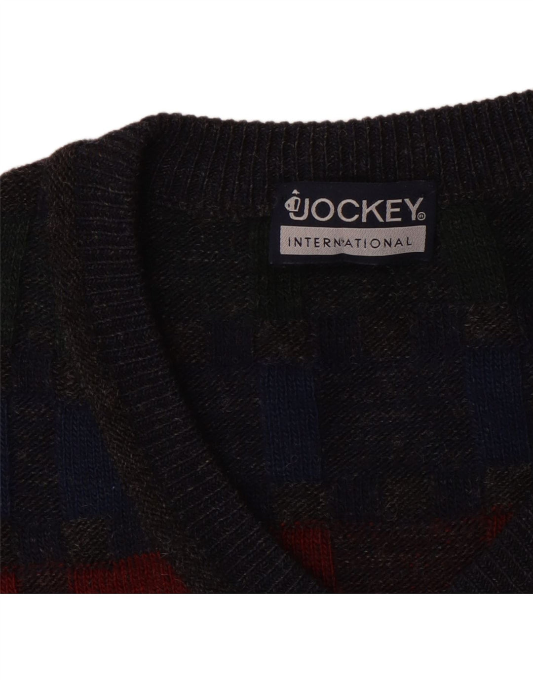 Jockey Pull col V pour homme 2XL Gris à carreaux