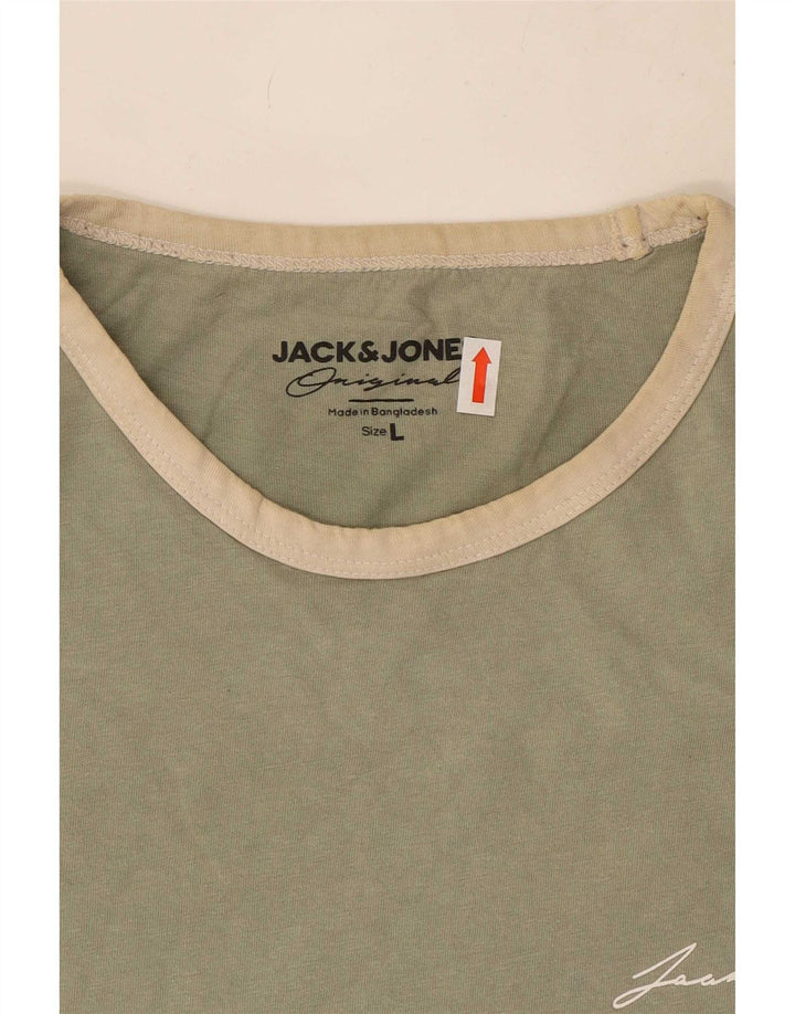 Jack & Jones T-Shirt Homme Haut Large Vert Coton
