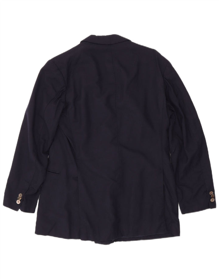 vintage Homme Double Breasted Blazer Veste UK 36 Petit Bleu Marine