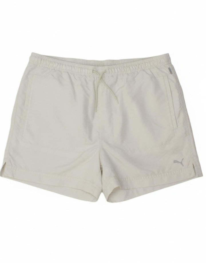 PUMA Womens Sport Shorts UK 12 Medium White Polyester