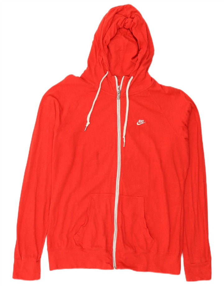 NIKE Pull à capuche zippé pour femme UK 18 XL Coton rouge