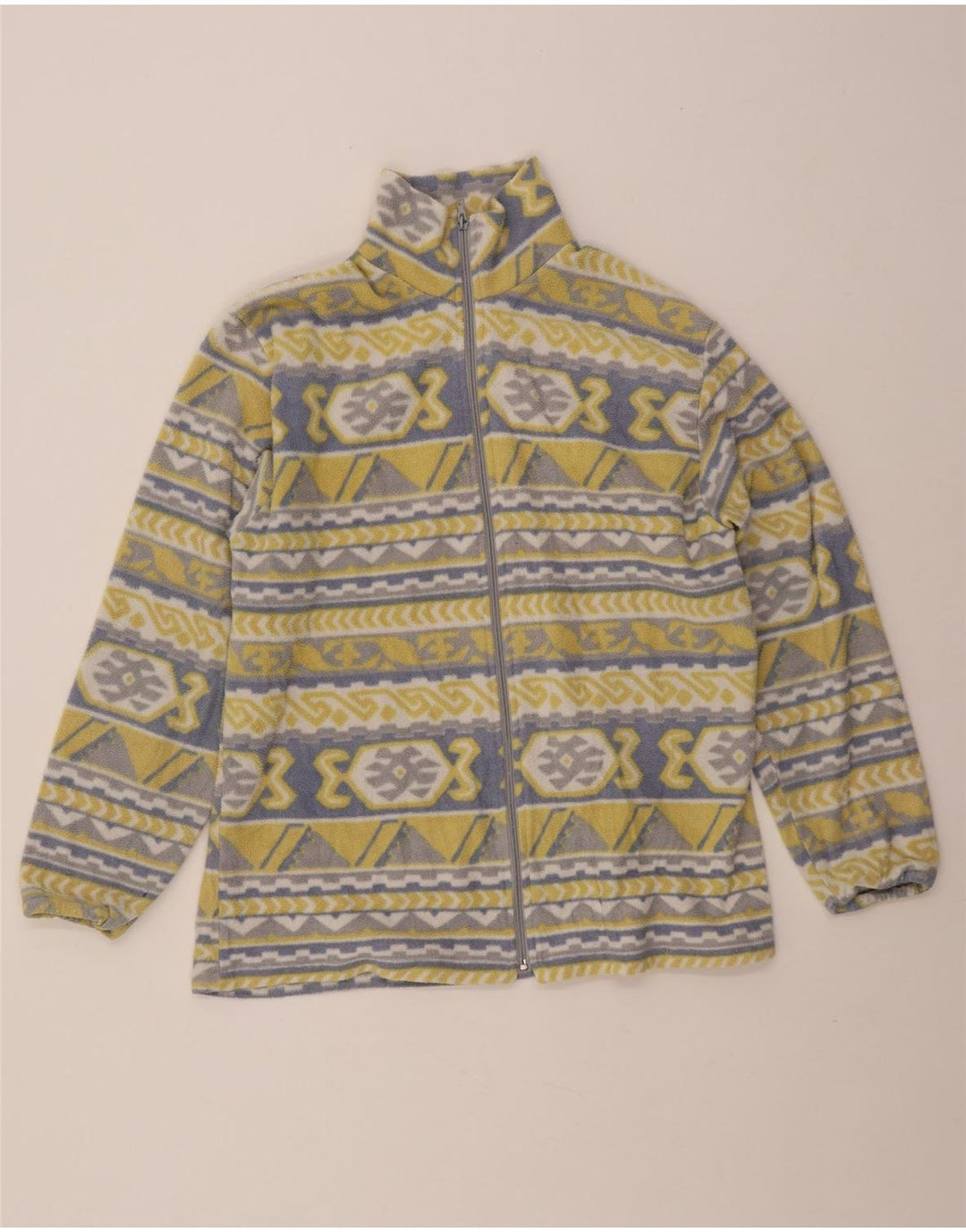 veste polaire femme vintage UK 20 2XL Jaune Géométrique