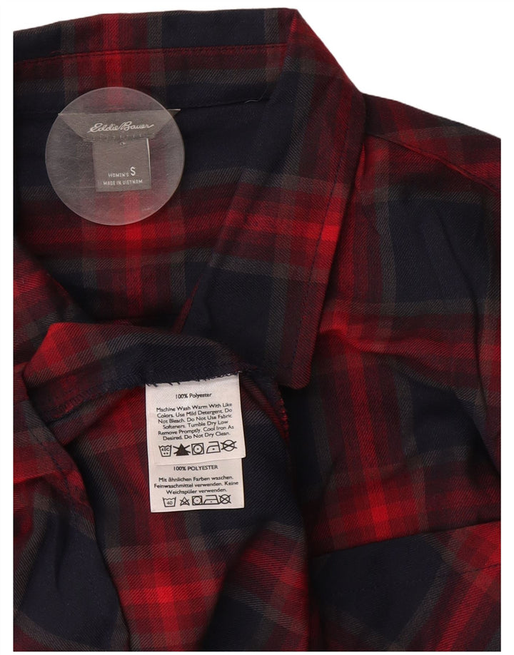 EDDIE BAUER Chemise en flanelle pour femme UK 10 Petit carreaux bleu marine Polyester