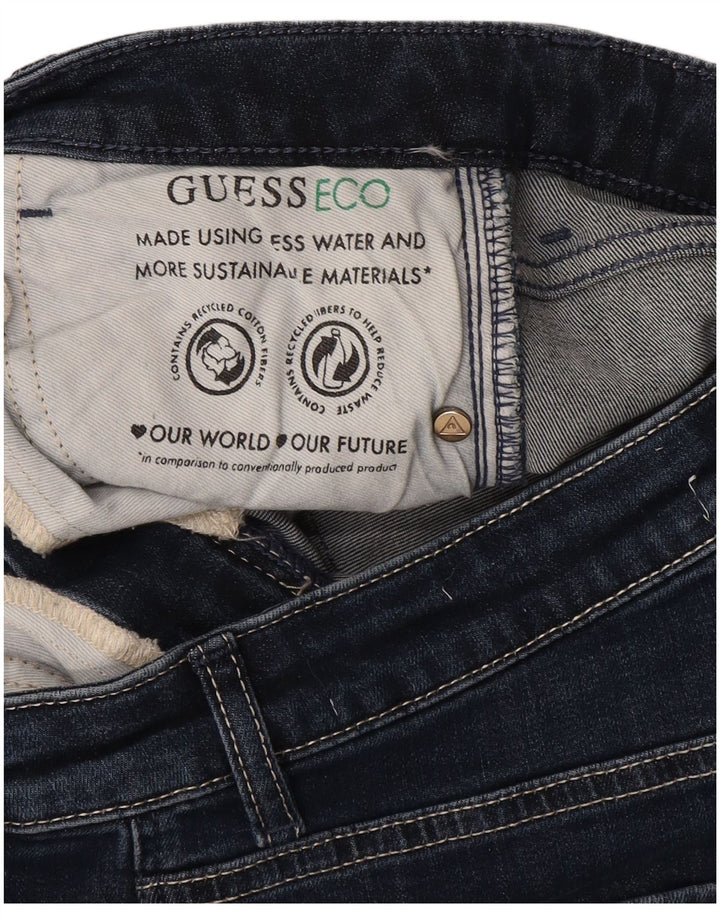 GUESS Femme Eco Straight Jeans W28 L27 Bleu Marine Coton