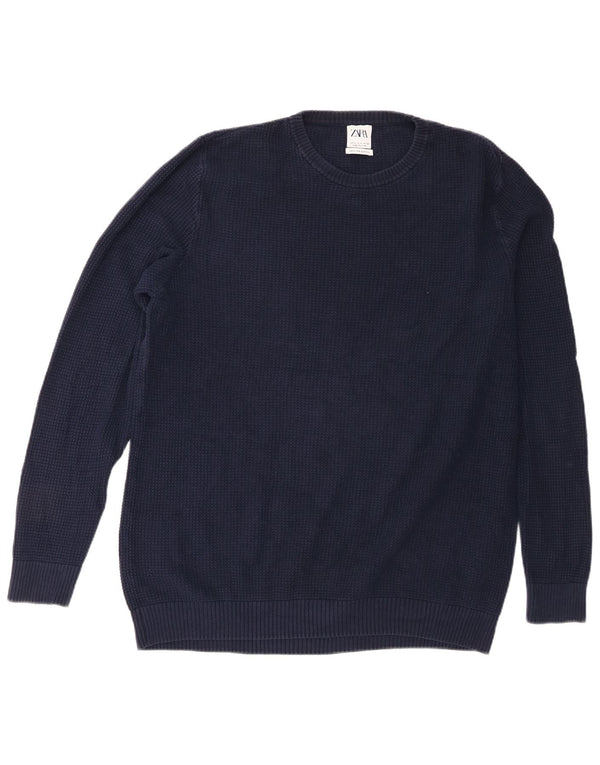 Zara Pull ras du cou pour homme XL Bleu marine