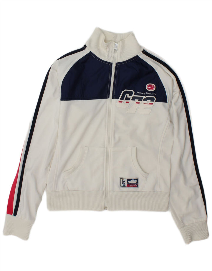 Nike Veste de survêtement graphique pour femme UK 8/10 Small Blanc Colourblock