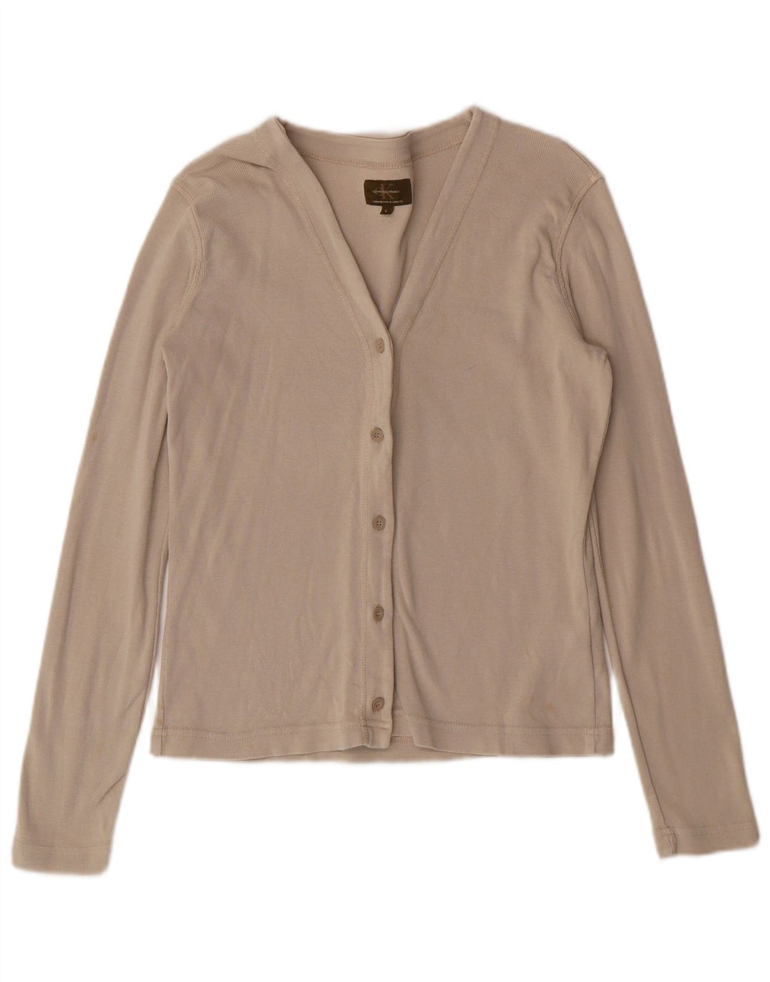 Calvin Klein Womens Crop Blouse Top UK 14 Grand Coton Beige