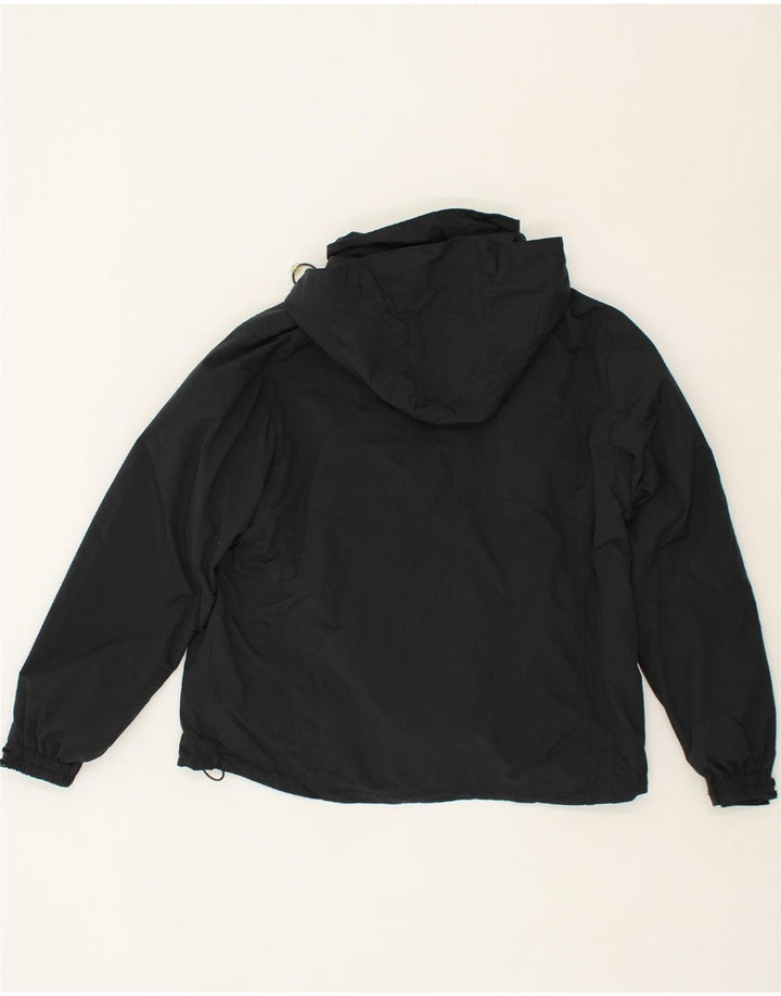 L.L.BEAN Womens Hooded Windbreaker Jacket UK 16 Large Black Polyester Vintage L.L.Bean and Second-Hand L.L.Bean from Messina Hembry 
