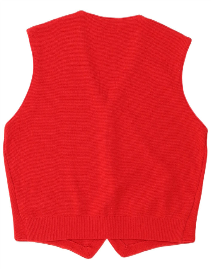 Bramante Gilet Homme Rouge Moyen Laine Mérinos