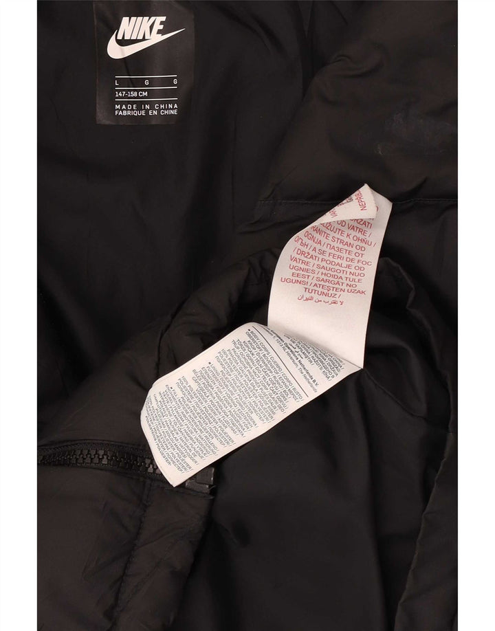 Nike Veste matelassée à capuche pour fille 12-13 ans Large Noir Polyester