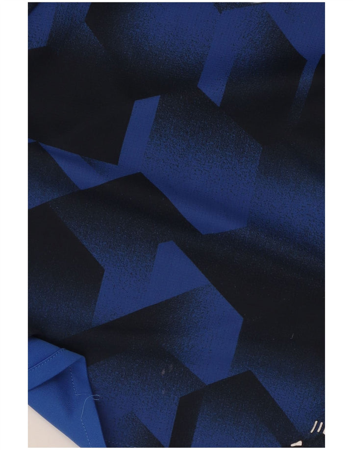 Adidas Hommes Climalite Graphic T-Shirt Top Petit Bleu Géométrique Polyester