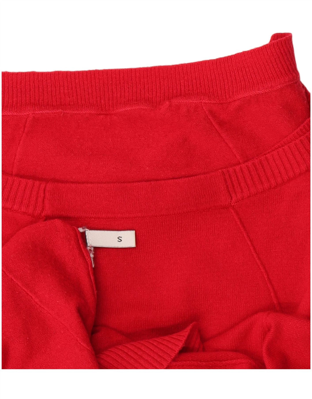 vintage Femmes Oversize Boat Neck Jumper Pull UK 10 Petit Rouge