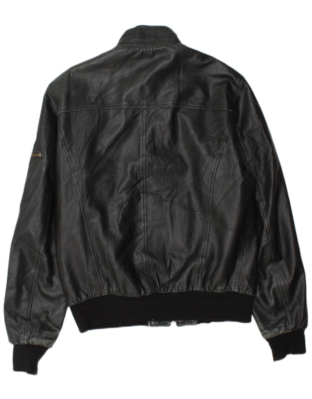 Veste en cuir homme vintage UK 44 2XL Cuir noir