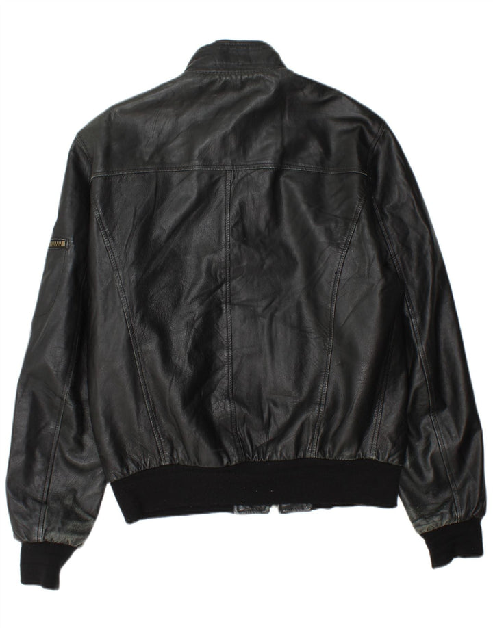 Veste en cuir homme vintage UK 44 2XL Cuir noir