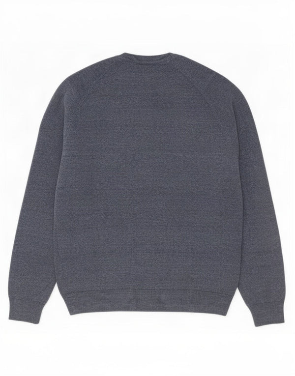 Superdry Pull ras du cou pour homme en coton moucheté bleu grand