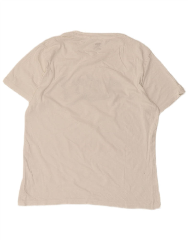 LEVI'S T-shirt graphique pour femme UK 10 Small Blanc