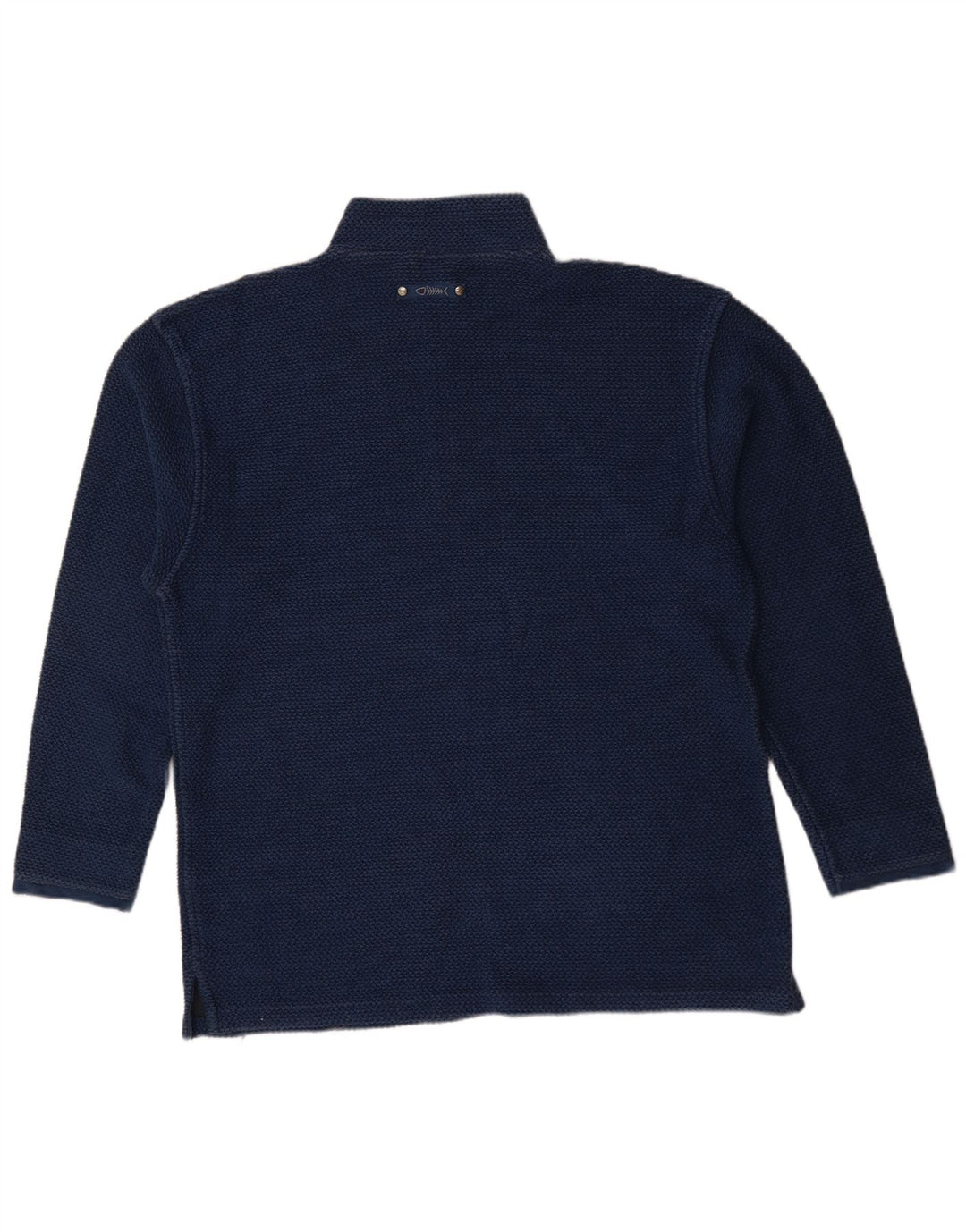 Weird Fish Sweat-shirt col zippé pour homme en coton bleu marine 2XL