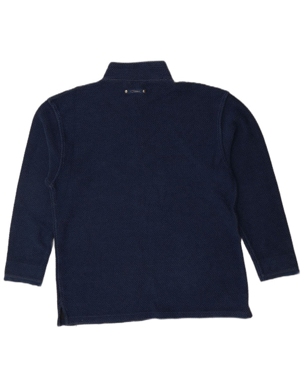 Weird Fish Sweat-shirt col zippé pour homme en coton bleu marine 2XL