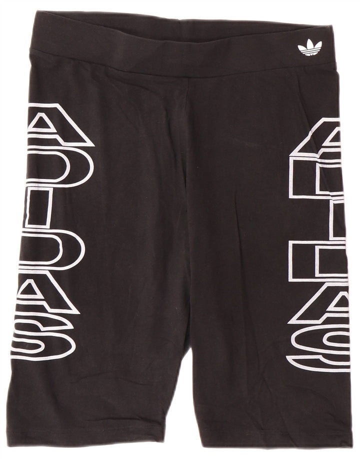 ADIDAS Short de sport graphique pour femme UK 18 XL Noir Coton