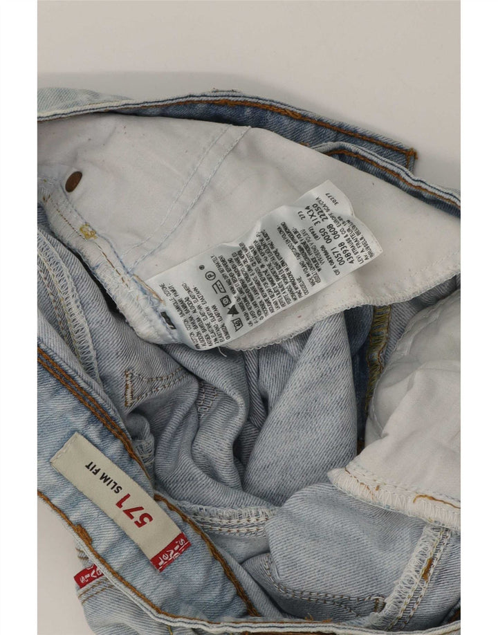 Levi's Short en Jean 571 Slim Fit W31 Femme Bleu Moyen Coton